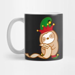 Cute Christmas Nice Elf Sloth Mug